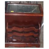 GLASS TOP SIDE TABLE W/MAGAZINE STORAGE