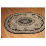 OVAL RUG AND AREA RUG IN DINING ROOM