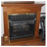 LARGE OAK ELECTRIC FIREPLACE