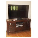 SAMSUNG FLAT PANEL TV, ENTERTAINMENT CENTER