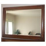 OAK FRAMED BEVELED MIRROR