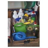 VASES, SPRINKLER CANS, CLEANING SUPPLIES