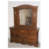 DOUBLE DRESSER WITH MIRROR HUTCH