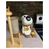 PAPER TOWEL HOLDER, COOKIE JAR, CUTTING BOARD,