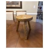 SMALL STOOL & FAKE FERN PLANT
