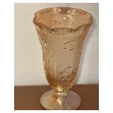 CARNIVAL GLASS BOWL AND NAPKIN HOLDER
