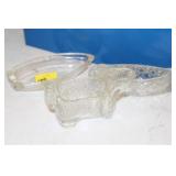 3 GLASS ASHTRAYS
