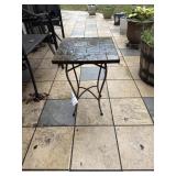 2 PLASTER TOP PATIO TABLES