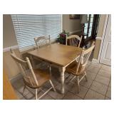 TABLE W/ EXTRA LEAF & 4 CHAIRS