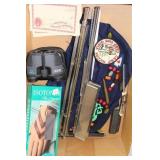 MUSIC STAND, HAIR COMBS, BINOCULARS
