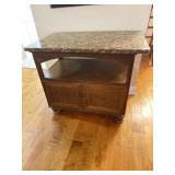 GRANITE TOP ISLAND W/ STORAGE DRAWERS