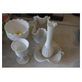 ASSORTED MILK GLASS
