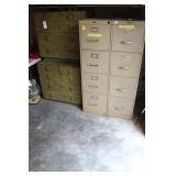 5 PC FILING CABINETS, 2 DRESSERS & TRUNK