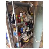 METAL SHELF W/ ASSORTED SUPPLIES
