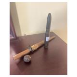 1943 20MM BULLET, ROUND BULLET & A DAGGER