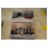 2 PC ROBERT A TINO PAINTING ON PLASTER