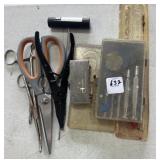 SMALL ASSORTMENT OF TOOLS AND SCISSORS