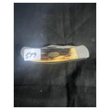 BIG SMOKEY HANDMADE 2-BLADED BONE HANDLED KNIFE