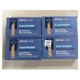 80 RDS OF RIFLE LINE 8MM MAUSER AMMO 198 GRAIN FMJ