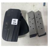 2 45 ACP MAGAZINES & AN UNCLE MIKES PADDLE HOLSTER