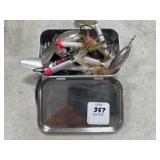 7 ROOSTER TAILS & ASSORTED HOOKS