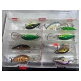 10 CRANK BAITS IN A STOWAWAY BOX