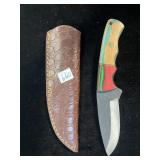 8" DAMASCUS BLADE DECORATIVE HANDLE W/ SHEATH