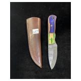 8" DAMASCUS BLADE DECORATIVE HANDLE W/ SHEATH