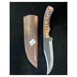 8" DAMASCUS BLADE DECORATIVE HANDLE W/ SHEATH