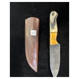 8" DAMASCUS BLADE DECORATIVE HANDLE W/ SHEATH