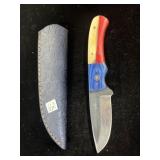 8" DAMASCUS BLADE DECORATIVE HANDLE W/ SHEATH