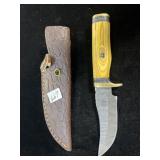 8" DAMASCUS BLADE DECORATIVE HANDLE W/ SHEATH