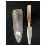 8" DAMASCUS BLADE DECORATIVE HANDLE W/ SHEATH