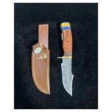 DAMASCUS STYLE KNIFE & SHEATH 6"