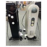 2 ELECTRIC RADIATOR HEATERS (WHITE & BLACK)