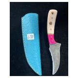 7" DAMASCUS CURVED BLADE DECOR. HANDLE W/ SHEATH