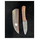 8" DAMASCUS BLADE DECORATIVE HANDLE W/ SHEATH