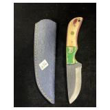 8" DAMASCUS BLADE DECORATIVE HANDLE W/ SHEATH
