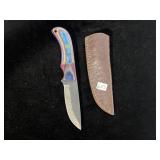 8" DAMASCUS BLADE DECORATIVE HANDLE W/ SHEATH