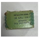 PARTIAL BOX 30 CAL BOAT TAIL RELOADING BULLETS