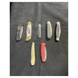 7 POCKET KNIVES (SOME DAMAGE)