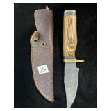 8" DAMASCUS BLADE W/ DECORATIVE HANDLE & SHEATH