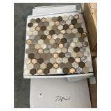 [75pc] PENNY MOLTEN HEXAGON GLASS TILE SHEETS