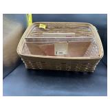 LONGABERGER BASKET W/ ASSORTED ITEMS