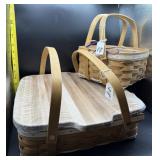 2PC LONGABERGER 2 HANDLED BASKETS (2010 & 1993)
