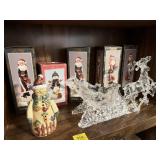 ASSORTMENT OF SANTAS, SNOWMEN W/ PLASTIC REINDEER&