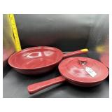2PC LONGABERGER CERAMIC FRYING PANS