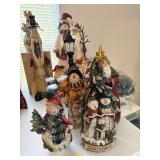14PC ASSORTED SANTAS & SNOWMEN (1 IS JIM SHORE)