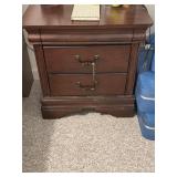 MAHOGANY 2 DRAWER NIGHT STAND 26.5x17x26.5