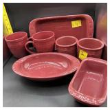 7PC LONGABERGER POTTERY-BAKING DISHES, SERVING....